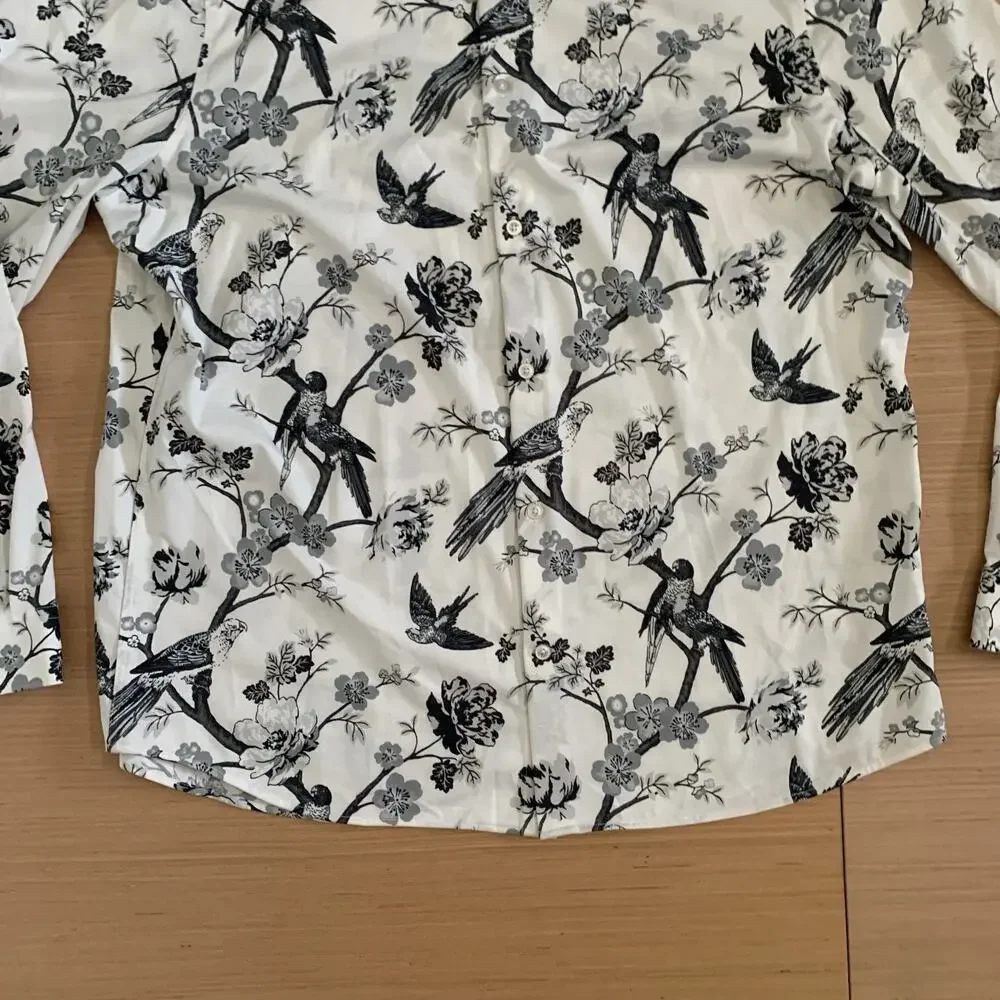 Express Men's Size XL Slim 1MX Floral Button Up Long Sleeve Shirt Brand New